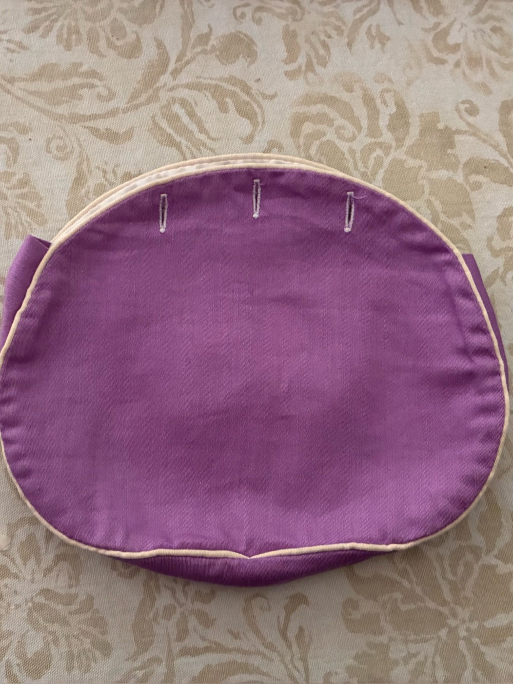 Bermuda Bag Cover Orchid with White  Piping Cotton 3 Button Style Vintage